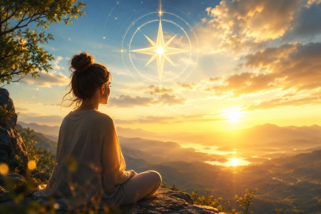 person following inner intuition and inner compass guidance